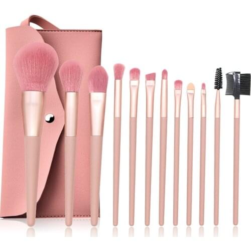 7/12pcs Nude Pink Makeup Brush Eye Shadow Foundation Lip Brush Eyebrow Brush Loose Powder Makeup Brush Beauty Tools