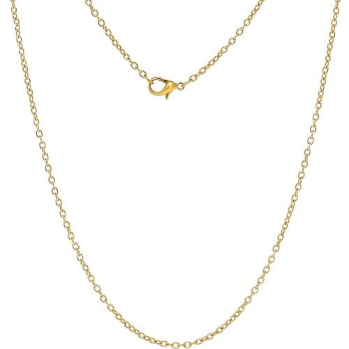 DoreenBeads Jewelry Necklace Oval gold color Cable Chains Lobster Clasp 76.2cm(30")long,1 Plate(Approx 12 PCs)