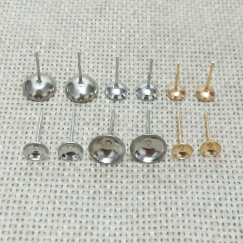 Earrings findings blank setting tray bowl studs Pins Needles Posts Gluing Pad Jewelery making brincos pearl beads holder femme
