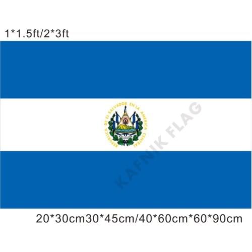 KAFNIK, 20*30cm/30*45cm/40*60cm/60*90cm small flags Salvador National Flag for Countries World Event Decorative Flags