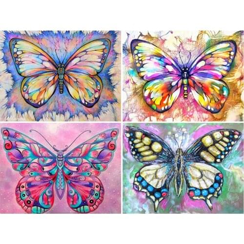 KAMY YI Butterfly Animal Colorful Diamond Painting Cross Stitch 5D Diy Full Diamond Embroidered Mosaic Art Craft Home Decoration