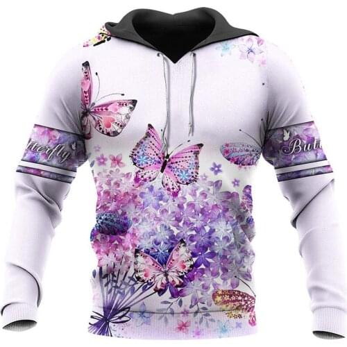 Beautiful butterfly 3D printing zipper shirt fashion Sweatshirt casual Street hip hop Hoodie-ccc