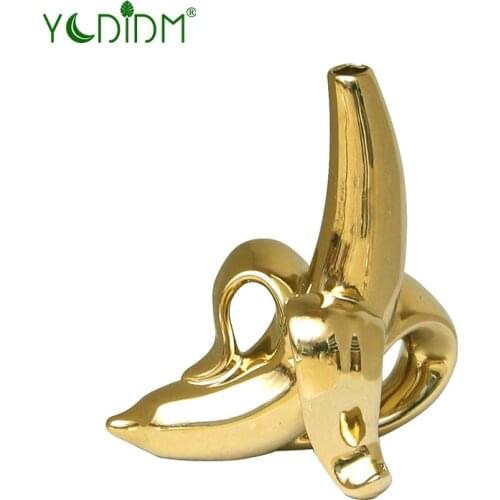 Creative Banana Vase Ceramic Gold White Black Vase Home Living Room Modern Minimalist Decorations Porcelain Ornaments