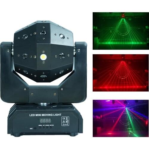 YaYao LED Mini Moving Head Ball Laser Beam Strobe 3 in1 Football Roller Moving Heads DMX Infinite Rotation LED Disco DJ Ball Lig