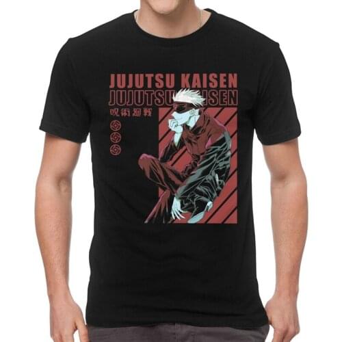 Manga Satoru Gojo T-shirt Men Fashion T Shirts Short Sleeve Jujutsu Kaisen Anime Tshirts Cotton Tees Top Clothing