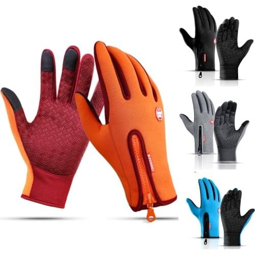 Men Warm Touch Screen Fishing Gloves Winter Waterproof Anti-slip Cycling Ski Riding Motorcycle Gloves Outdoor Camping Hiking