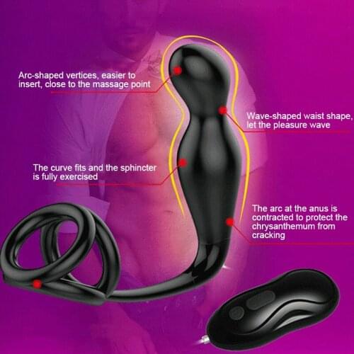 Men Prostate Massager Vibrator USB Rechargeable 12 Speed Vibrating Men Sex Toy AC