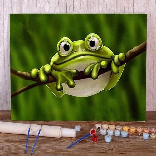 Animal Frog Paint By Numbers Kit Oil Paints 50*70 Canvas Pictures Home Decoration Crafts For Adults Art