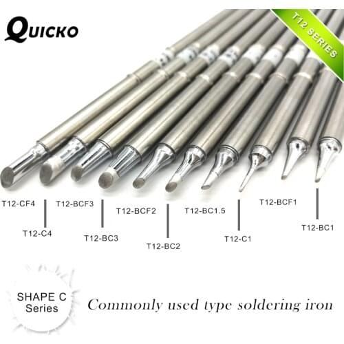 SHAPE C series T12-CF4 T12-C4 BCF3 BC3 T12-BCF2 BC2 T12-BC1.5 C1 BCF1 BC1 Solder Iron Tips for Soldering FX951 952 STC