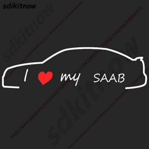 2018 New I love my car Decal Funny Creative Sticker Styling Door Window Decoration For Sweden SAAB 9-3 9-5 93 95 900 Accessories