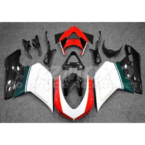 New ABS Motorcycle Fairing kit Fit For Ducati 848 evo 1098 1198 2007 2008 2009 2010 2011 2012 Custom White Red