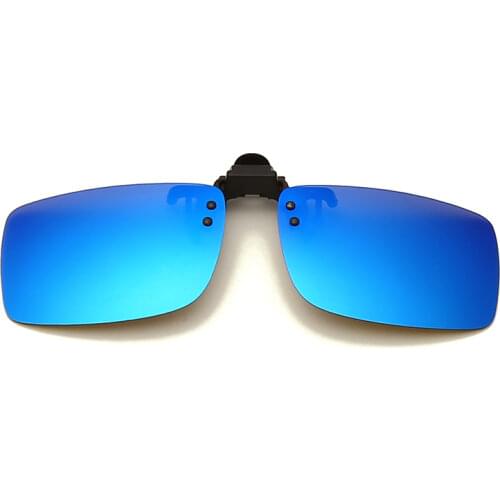 Clip on Flip up Polarized Lens For Prescription Glasses Men Women Square Driving Night Vision Glasses UV Protection Sunglasses