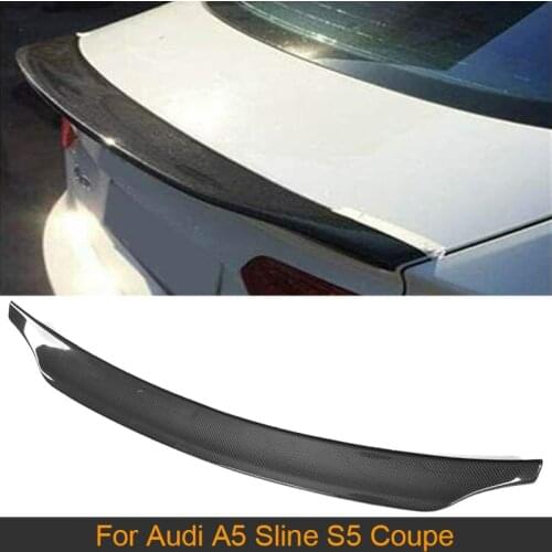Car Rear Trunk Spoiler Wing for Audi A5 Sline S5 Coupe 2008-2016 Not for RS5 Rear Spoiler Wing Boot Lip FRP Black/ Carbon Fiber