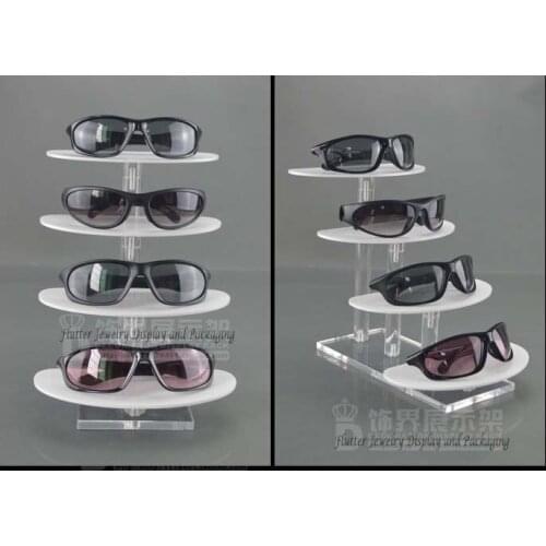 Professional Acrylic Sunglasses Display Stand 4-Layer Eyeglasses Showing Rack Jewelry Holder Jewelry Showcase Shelf