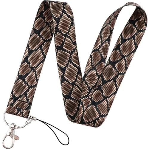 Python Texture Neck Strap Lanyards ID badge card holder keychain Mobile Phone Strap Gift Ribbon webbing necklace