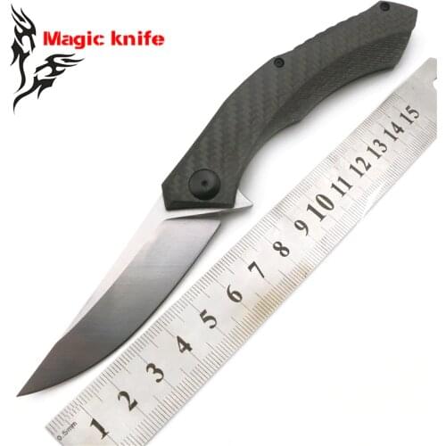Magic ZT 0460 CF ball bearing Folding Knife D2 carbon fibe Carbon Fiber Camping Hunting Survival Kitchen Knives Outdoor EDC Tool