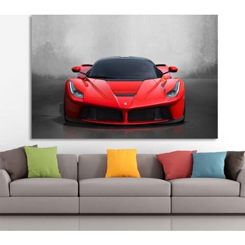Supercar Vehicle LaFerrari Red Car Picture Canvas Posters Wall Print Art Wooden Framed Paintings For Home Decor