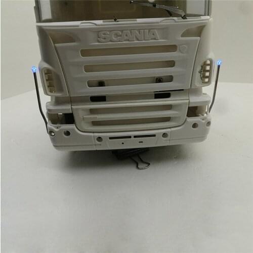 ​1 pair V8 Logo LED Light Side Refitting Lamps for 1/14 TAMIYA Scania R470 R620 R730 56323 RC Truck Tractor Parts Accessories