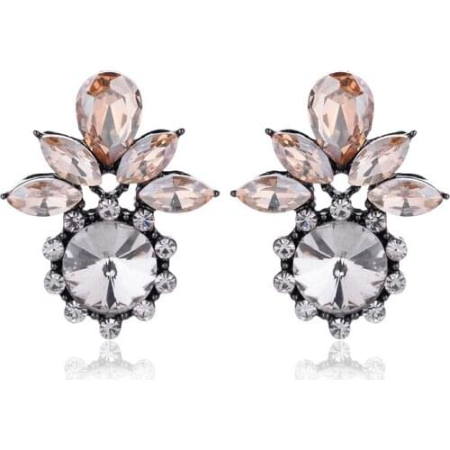 TODOX New Korean Personality Fashion Jewelry Earrings For Women Retro Geometric colorful Acrylic Crystal Female Elegant Earrings