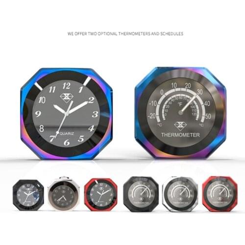 Universal Aluminum Alloy Motorcycle Luminous Handlebar Mount Clock Watch Thermometer