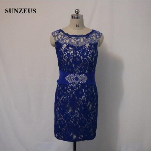 Vintage Lace Mother Of The Bride Dress With Chiffon Jacket Beaded Neckline Knee Length Sheath Lady Party Gowns CM0144