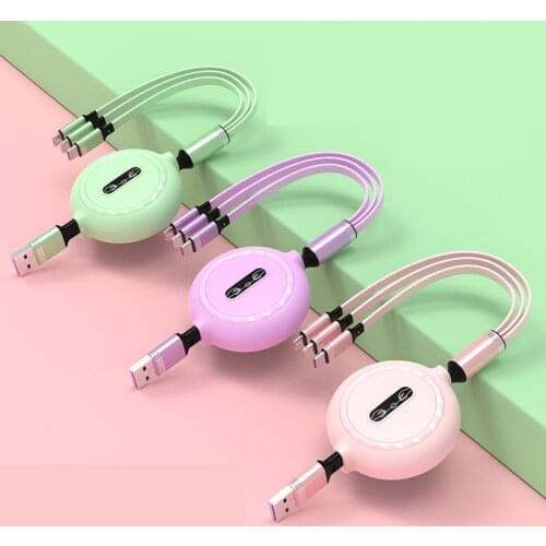 3 in 1 Retractable Fast Charger Cable For huawei phone type-c USB Charging Cable For Samsung oppo micro USB for redmi oneplus lg