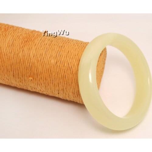 Yingwu Natural Agate Bangle Off-white Chalcedony Bracelet Jade Bangles Decorative Pattern Bracelet Jade Jewelry