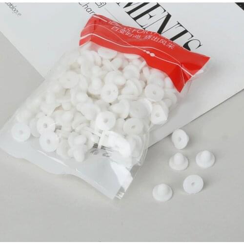 Earrings Jewelry Accessories Rubber Back Silicone Round Ear Plugging Blocked Plastic Earring Back Stoppers for DIY