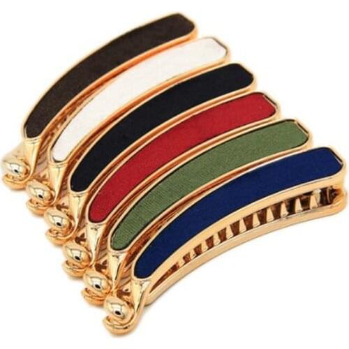 Women Solid Cloth Hairpins Girl Banana Barrettes Clip Korean Style for Elegant Female with Teeth Hair Clip Hair Accessories