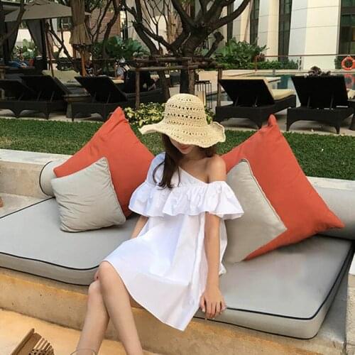 Cold Shoulder White Mini Dress Women Vintage Ruffles Straight Summer Party Dress Oversized Loose Elegant Korean Dress Cocktail