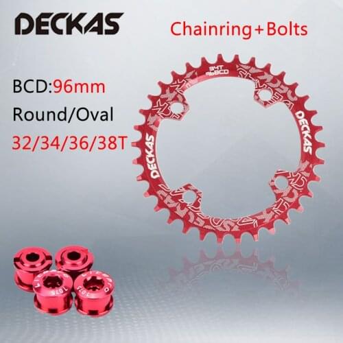 DECKAS 96BCD 94BCD Chainring Round Oval Mountain Bike Narrow Wide Chain Ring 32T/34T/36T/38T Road Bicycle Crankset Shimano Deore