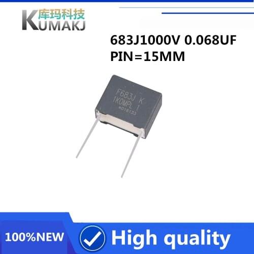 10PCS/LOT NEW Correcting capacitor 683J1000V 0.068UF 1000V P=15MM PIN=15MM
