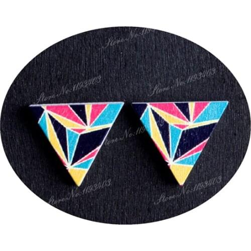 15 x 17mm Triangle Wood Laser Cut Cabochon beads to make DIY Rings, Earrings, Brooch, Necklace pendant