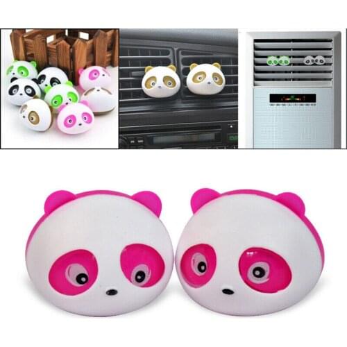 2pcs Cute Panda Car Styling Air Freshener Perfume Auto Car Air Conditioning Vent Air Freshener Car Smell Flavors Accessories