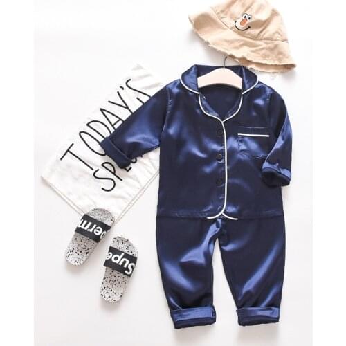 2021 Childrens Pajamas Set Baby Boy Girl Clothes Casual Sleepwear Set Kids Autumn Cartoon Tops Pants Toddler Clothing Sets