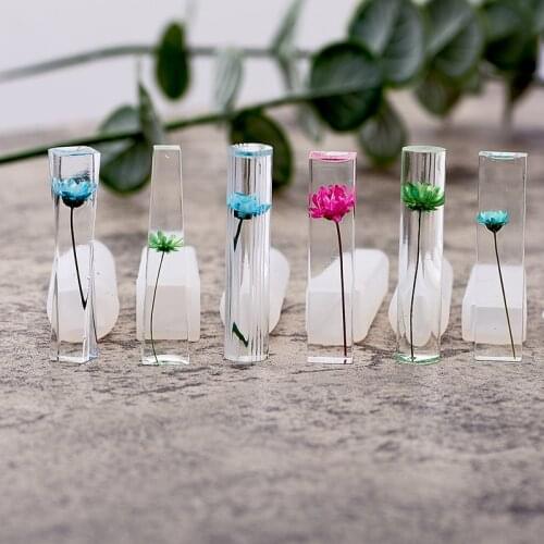 5pcs Geometric necklace Mold Silicone Mould Mirror Long pendant Ornament Resin DIY Polishing-free Cylinder Ladder Crystal Mold