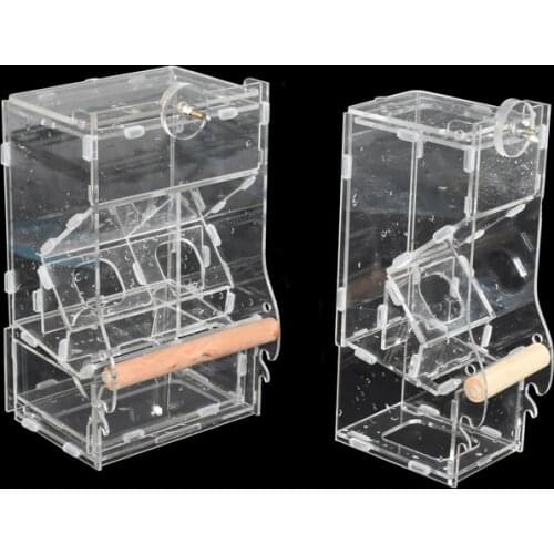 1pcs Pet Parrot Automatic Bird Feeder Cage Food Container Small Bird Anti-spilling Transparent Feeding Tool Pigeon supplies