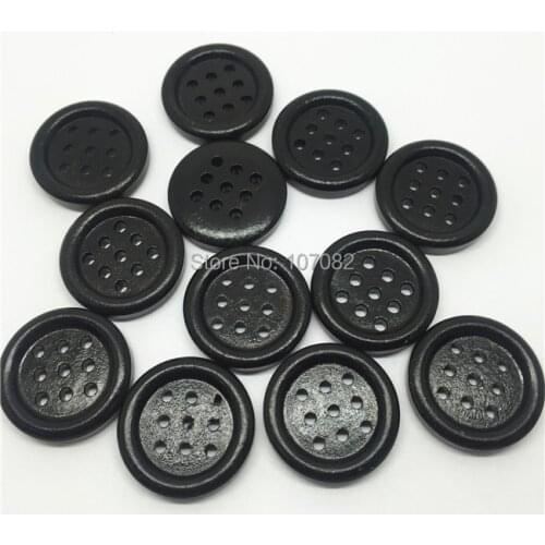 50pcs 20mm Black Wooden Buttons 9 Holes Sewing Accessories Button For Scrapbooking Cardmaking