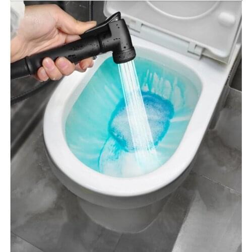 Black Brass bathroom toilet handheld shower head complete set Top Quality copper shower spray nozzle set 1.5m hose brass holder