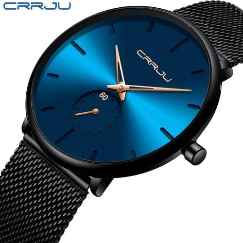 CRRJU high-end brand winter new mens watches, fashion sports lightweight watches, waterproof quartz mens watches