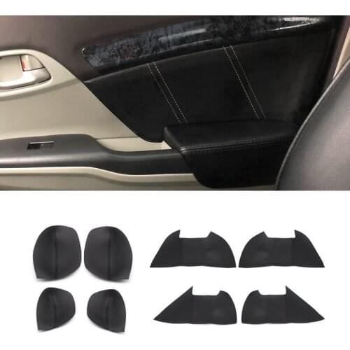 For Honda Civic 9th Gen 2012 2013 2014 2015 4pcs Microfiber Leather Interior Door Panels Guards / Door Armrest Panel Cover Trim