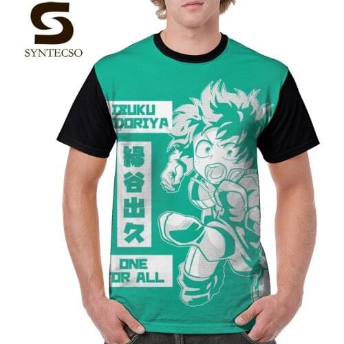 My Hero Academy T Shirt My Hero Academia - Izuku Midoriya T-Shirt Summer Plus size Tee Shirt 100 Polyester Male Cute Tshirt