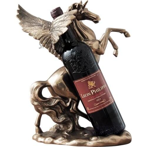 Cold Cast Copper Tianma Red Wine Rack Decoration European Style Creative Luxury Household Wine Cabinet Decoration Porch Cabinet