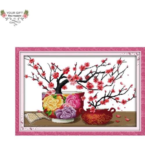 Joy Sunday H284 Free Shipping 14CT 11CT Stamped and Counted Home Decor Elegance Flower With Fragrance Embroidery Cross Stitch