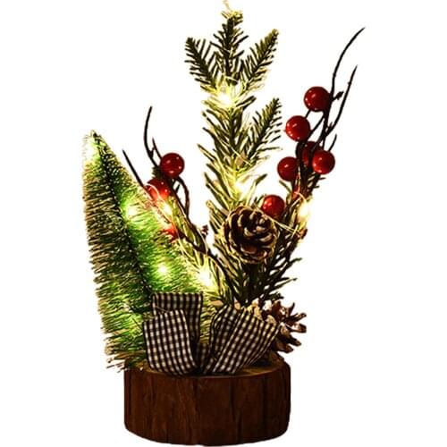Mini Christmas Tree Artificial Luminescent Miniature Christmas Decorative for Home Kitchen Desktop Christmas Decor LBShipping