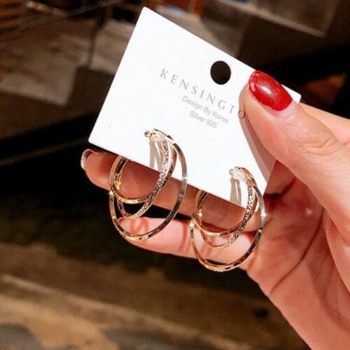 Fashion Round Hoop Earrings for Women Vintage Gold Color Wedding Party Statement Geometric Earrings Jewelry brinco Gif