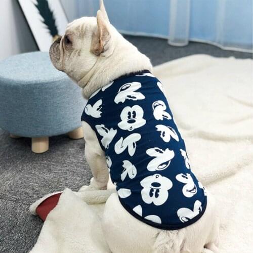 Cartoon Cotton Dog Vest Chihuahua Summer Cool Tshirt Dog Clothes for Small Dogs Pets Clothing French Bulldog Vest Pug Costume