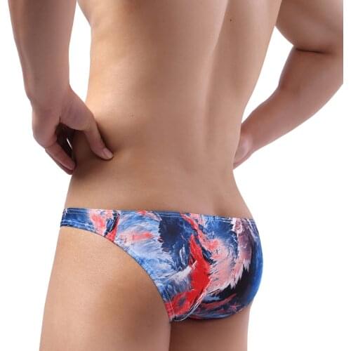 Men Underwear Sexy Lingerie Briefs Male Panties Bulge Penis Pouch cueca Comfortable Underpants Slip Homme Colorful Print