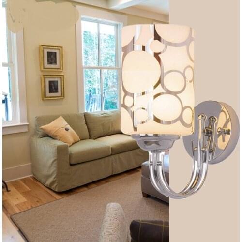 Hotel bed head wall lamp bedroom living room aisle lamp headlight modern simple iron glass single double head wall lamp