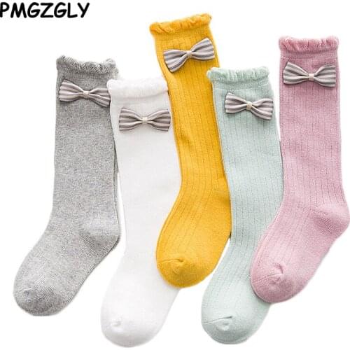 2-11 Newborn Toddler Knee High Socks Baby Girls Bow Sock Leg Warmer 5 Solid Colors Kids Toddler Baby Girl Clothes Accessories